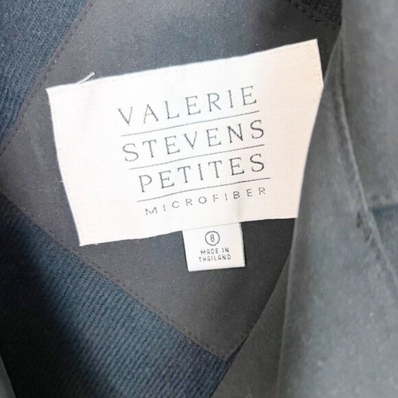 VALERIE STEVENS PETITES BLACK TRENCH COAT WITH REMOVABLE LINING WOMENS SZ 8 - Picture 3 of 5